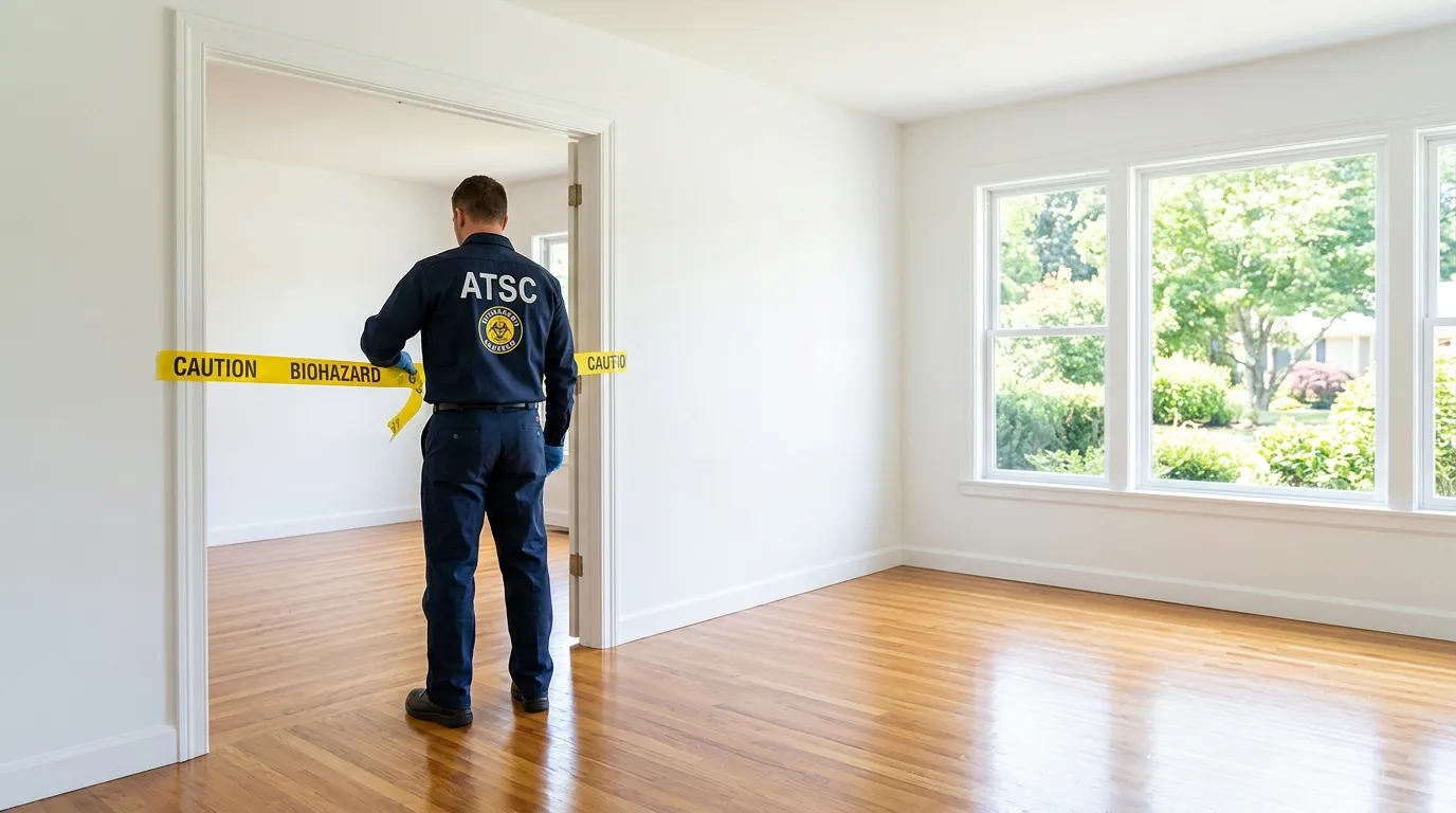 Certified biohazard cleanup crew performing Decomposition Cleanup in Stoneham